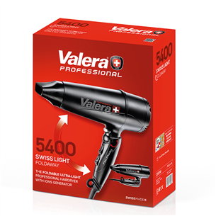 Valera Swiss Light 5400 Fold-Away, 2000 W, black – Foldable hair dryer Item - SL5400T