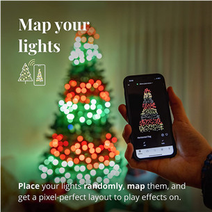 Twinkly Special Edition 250 RGB+W LED String (Gen II), IP44, 20 m, juoda - Išmanioji kalėdinė girlianda