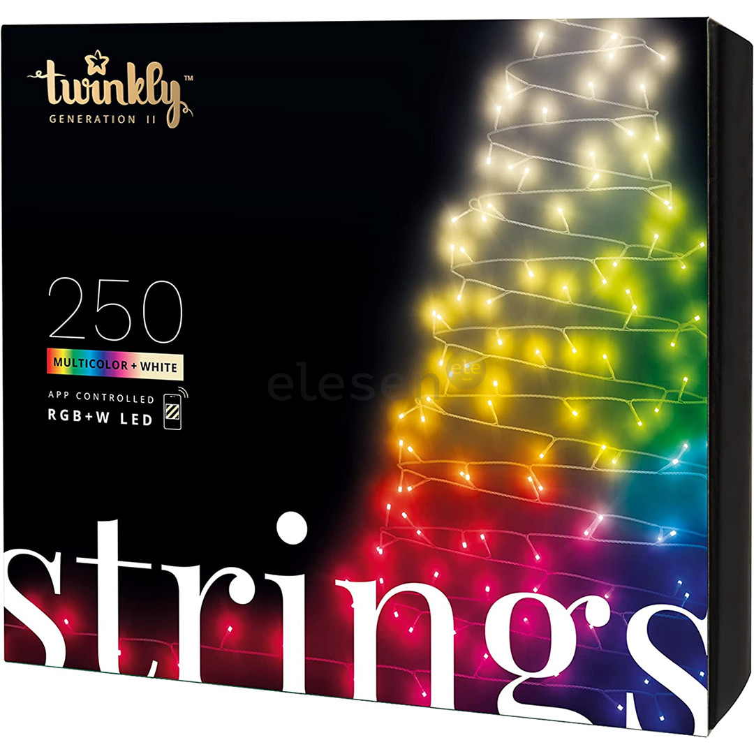 Twinkly Special Edition 250 RGB+W LED String (Gen II), IP44, 20 m, juoda - Išmanioji kalėdinė girlianda