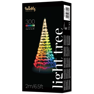 Twinkly Light Tree 3D, 300 LED, IP44, 2 m, black - Smart Christmas Tree Item - TWP300SPP-BEU TWP300SPP-BEU