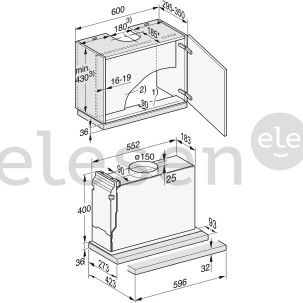 Miele, 600 m³/h, width 59.6 cm, inox - Built-in Cooker Hood Item - DAS4620EDST