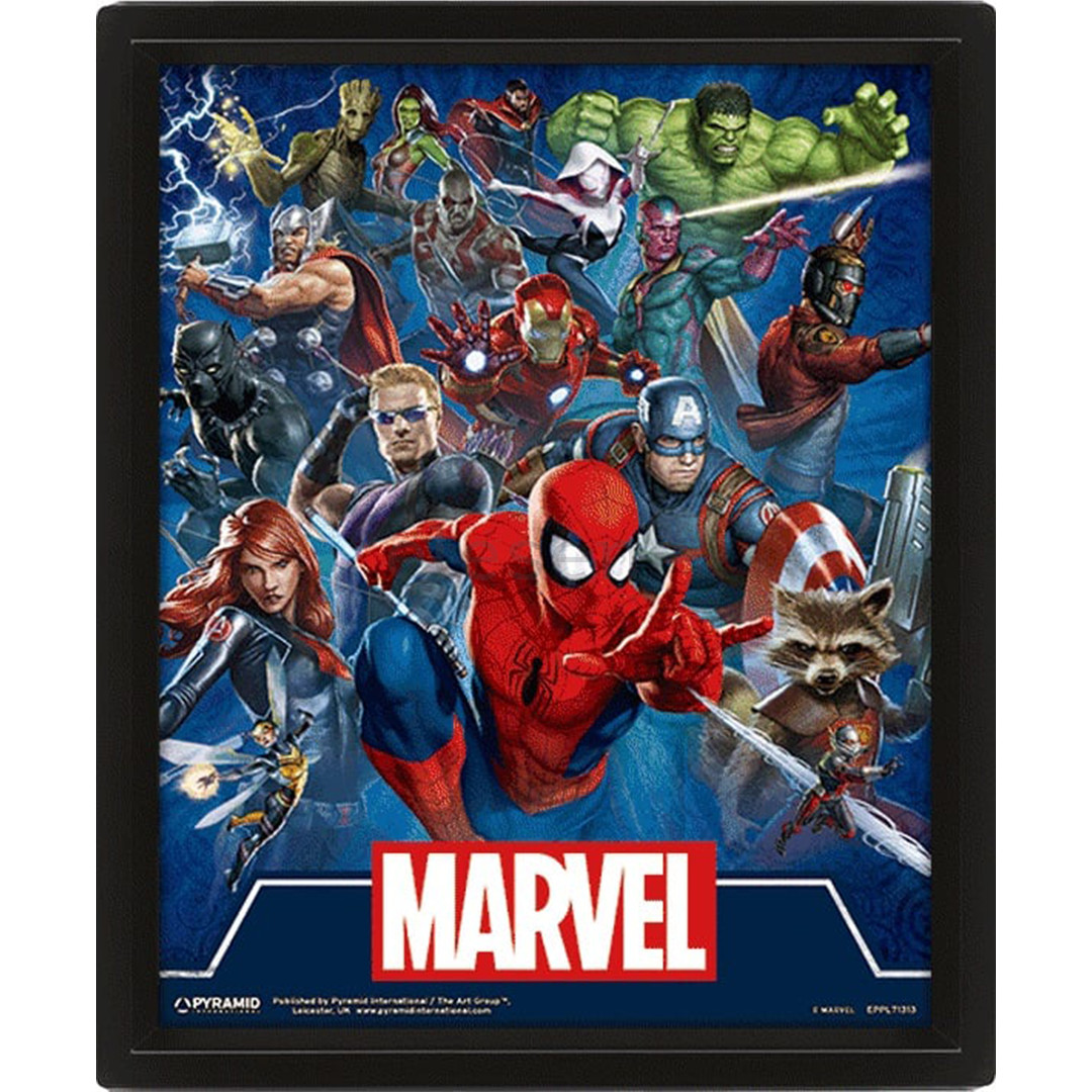 Pyramid International Framed 3D Effect Poster Marvel Cinematic Heroes - Постер Товар - 5051265845528