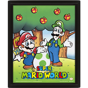 Plakatas Pyramid International Framed 3D Effect Poster Super Mario World Prekė - 5051265891181 5051265891181