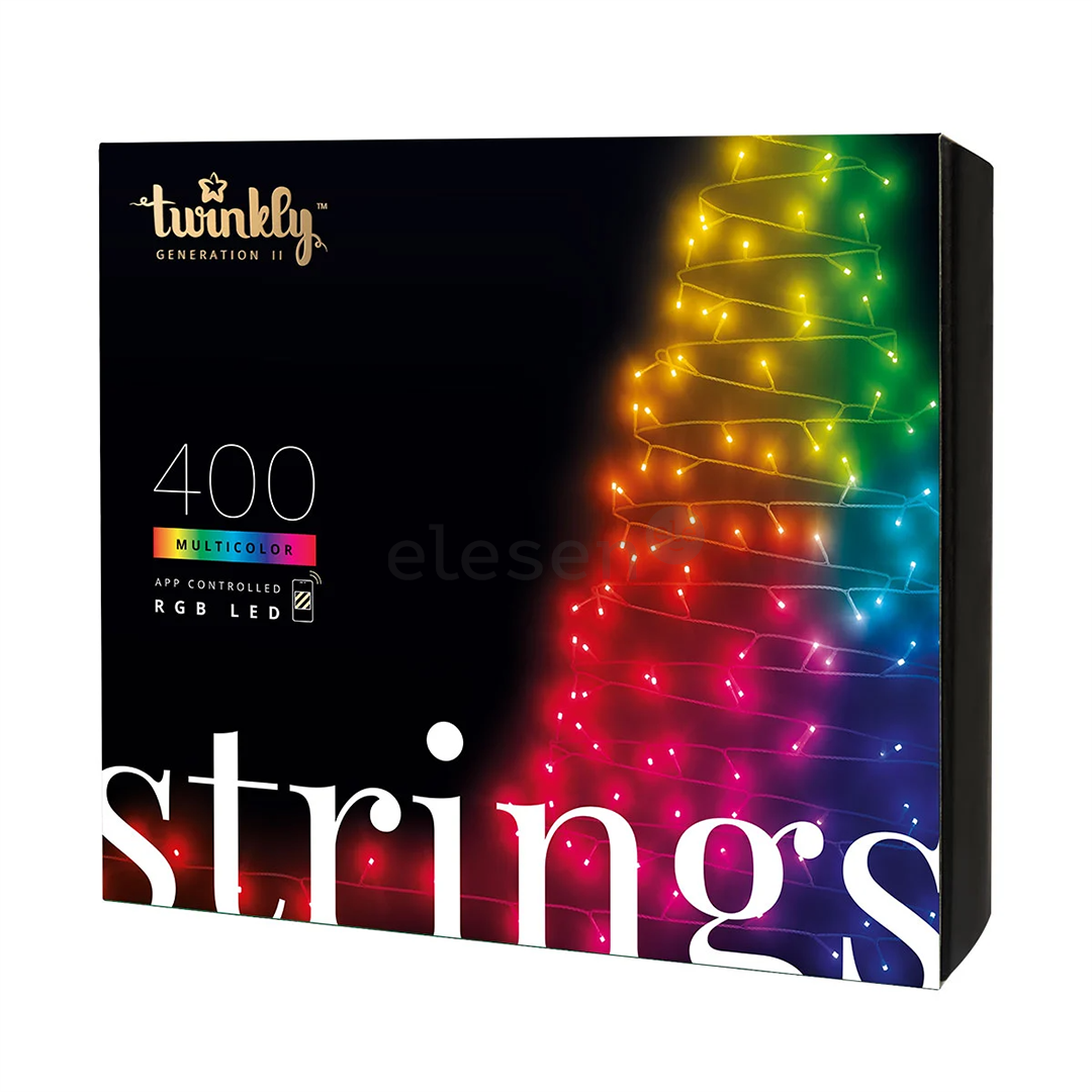 Twinkly Strings, 400 светодиодов, IP44, 32 м, черный - Умная гирлянда