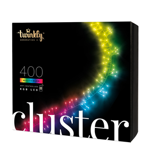 Išmanioji kalėdinė girlianda Twinkly Cluster, 400 LEDs, 6 m, IP44 Prekė - TWC400STP-BEU TWC400STP-BEU