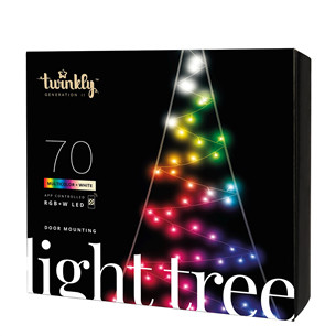 Twinkly Light Tree 2D, 100 LED, IP44, 2 m, black - Smart Christmas Tree Item - TWWT050SPP-BEU TWWT050SPP-BEU