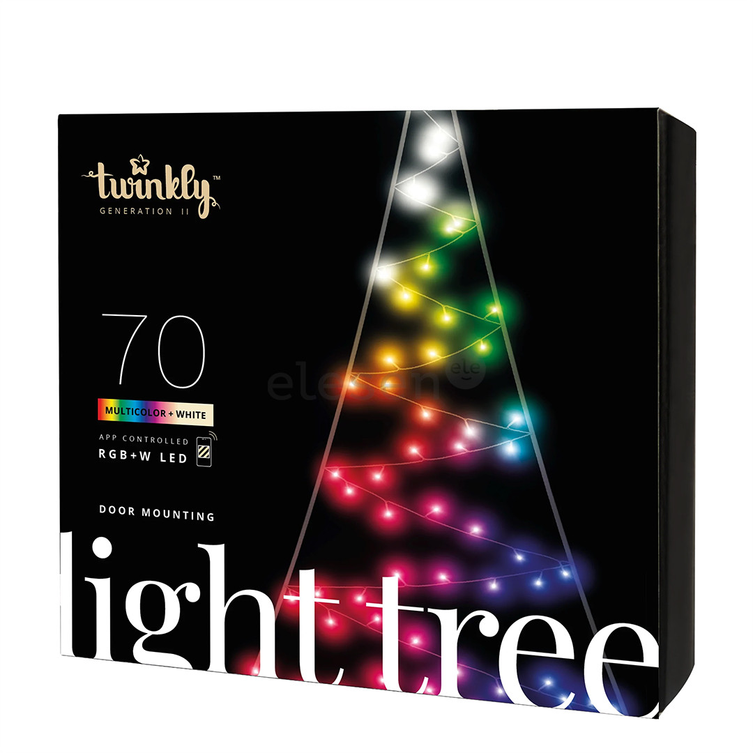 Twinkly Light Tree 2D, 100 LED, IP44, 2 m, black - Smart Christmas Tree Item - TWWT050SPP-BEU