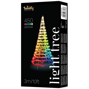 Twinkly Light Tree 3D, 450 LED, IP44, 3 m, black - Smart Christmas Tree Item - TWP500SPP-BEU TWP500SPP-BEU