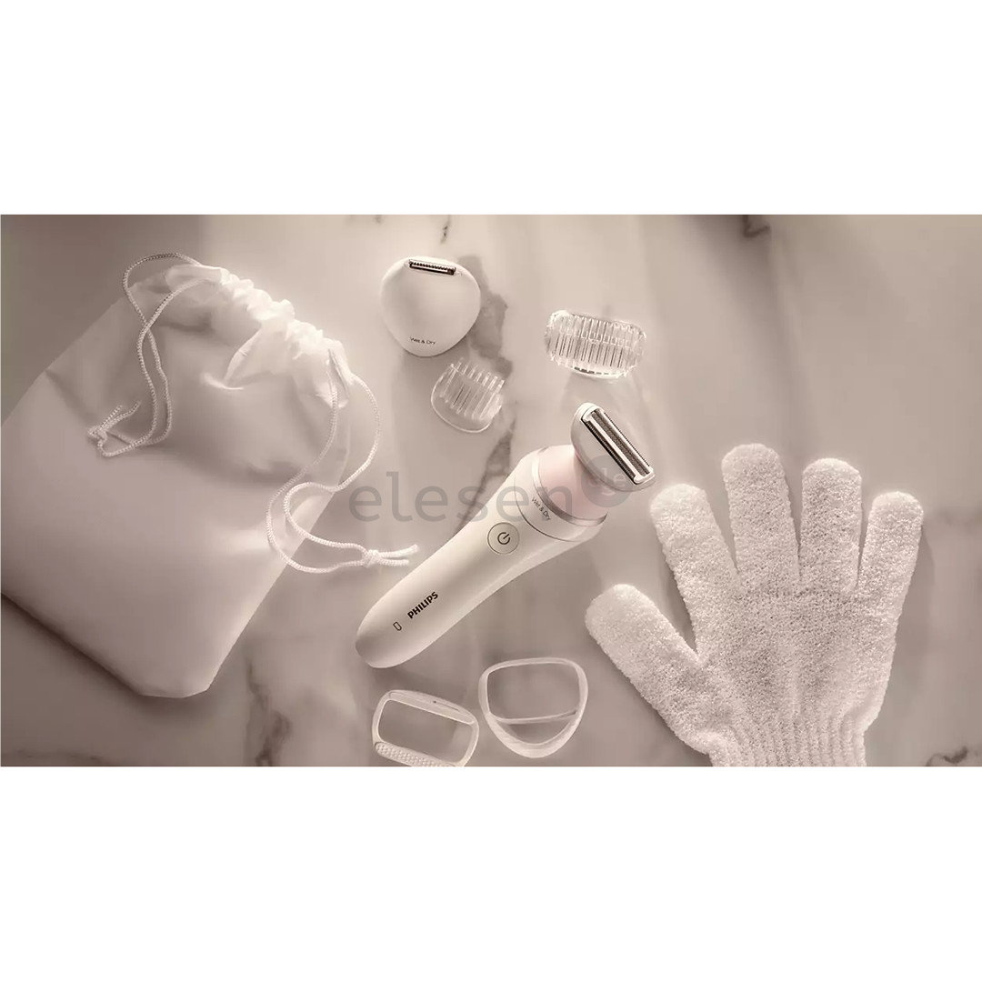 Philips Lady Shaver Series 8000, wet & dry, baltas - Belaidis skustuvas