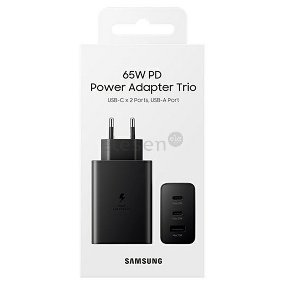 Samsung Trio, USB-C, USB-A, 65 W, juodas - Įkroviklis