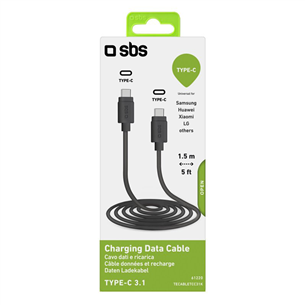 Laidas SBS USB-C-->USB-C 3.1, 1.5 m Prekė - TECABLETCC31K