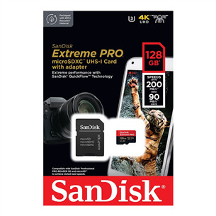SanDisk Extreme Pro UHS-I, microSD, 128 ГБ - Карта памяти и адаптер Товар - SDSQXCD-128G-GN6MA