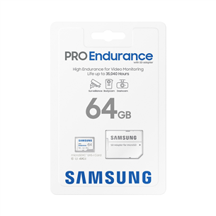 Samsung Micro SDHC Endurance PRO + SD adapter, 64 GB, white - Memory Card Item - MB-MJ64KA/EU