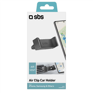 SBS Air-Vent Clip, juodas - Universalus telefono laikiklis automobiliui
