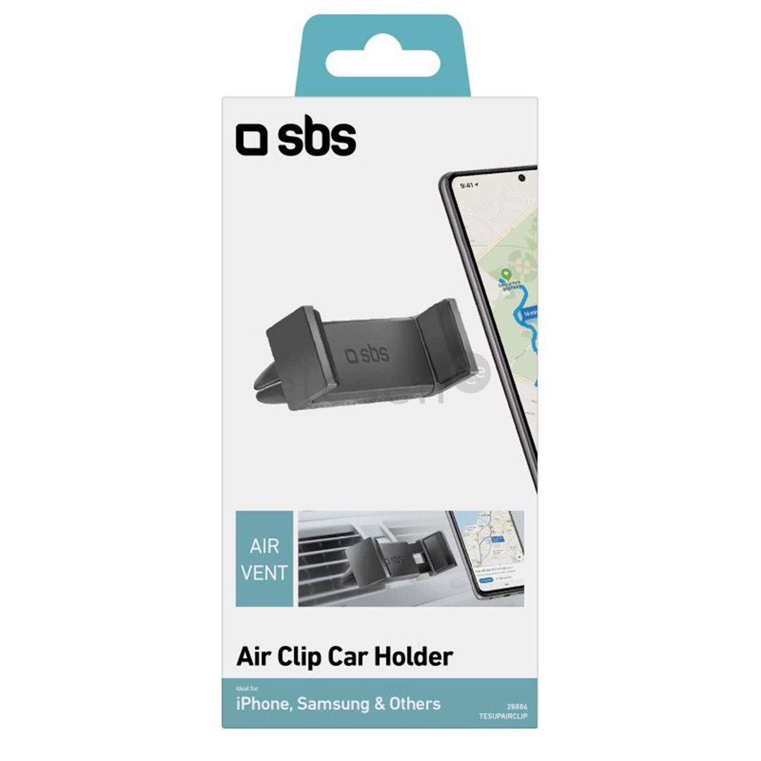 SBS Air-Vent Clip, juodas - Universalus telefono laikiklis automobiliui