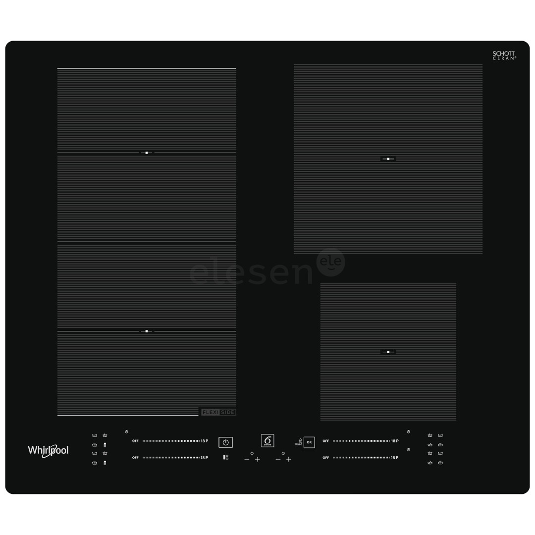 Whirlpool, width 59 cm, frameless, black - Built-in Induction Hob