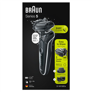 Braun Series 5, Wet & Dry, black - Shaver Item - 51-W1500S