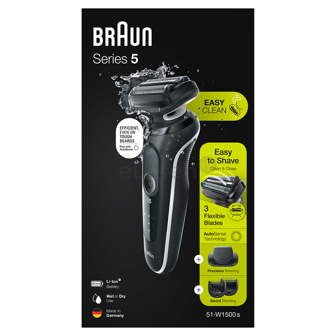 Braun Series 5, Wet & Dry, black - Shaver Item - 51-W1500S