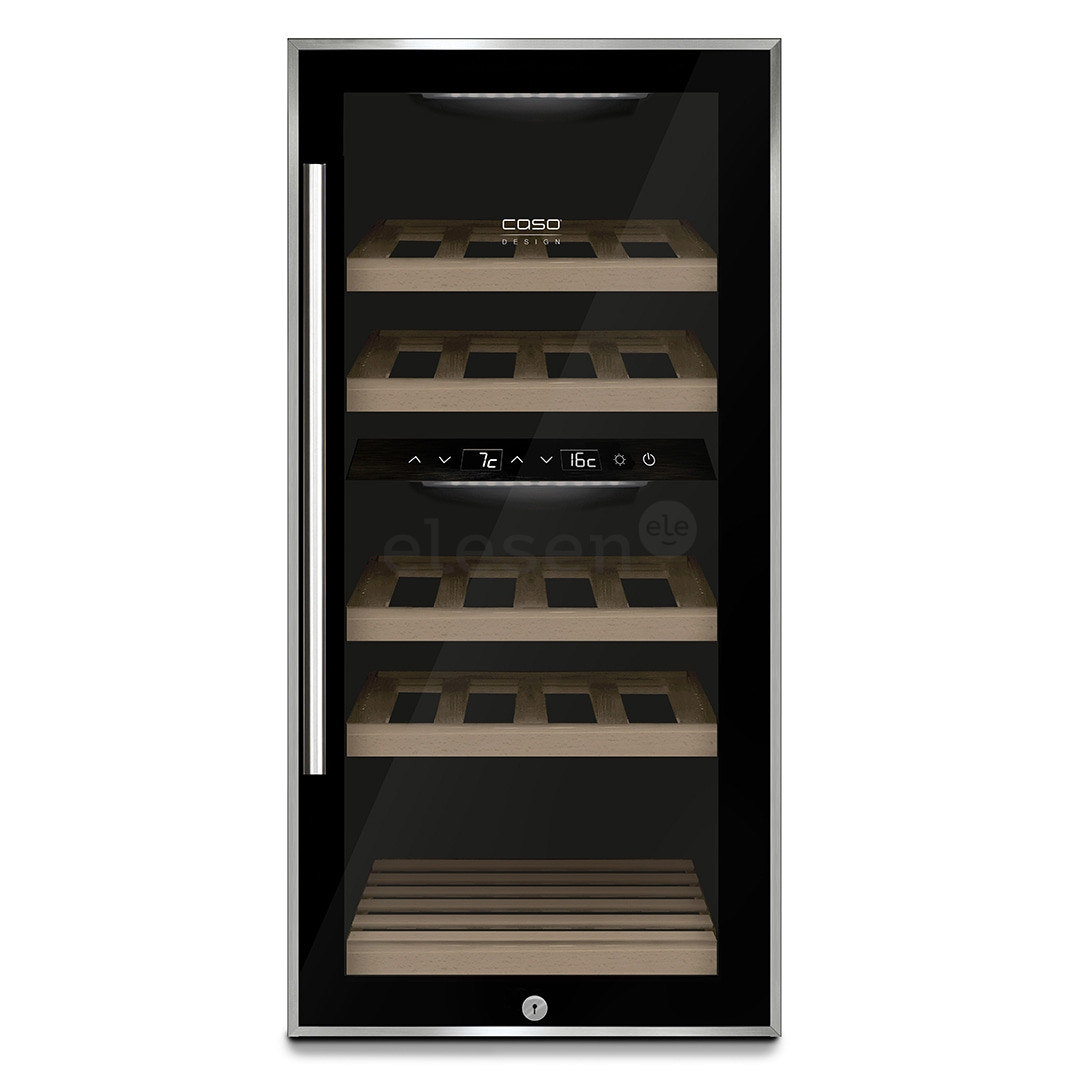 Caso WineComfort 24, 24 bottles, height 83 cm, black/inox - Wine Cooler