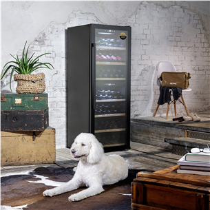 Caso WineExclusive 126 Smart, 126 bottles, height 159 cm, juodas - Gėrimų šaldytuvas