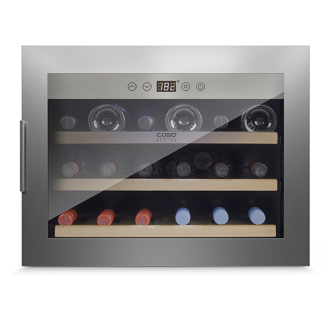 Caso WineSafe 18, 18 bottles, height 46 cm, stainless steel - Built-in Wine Cooler