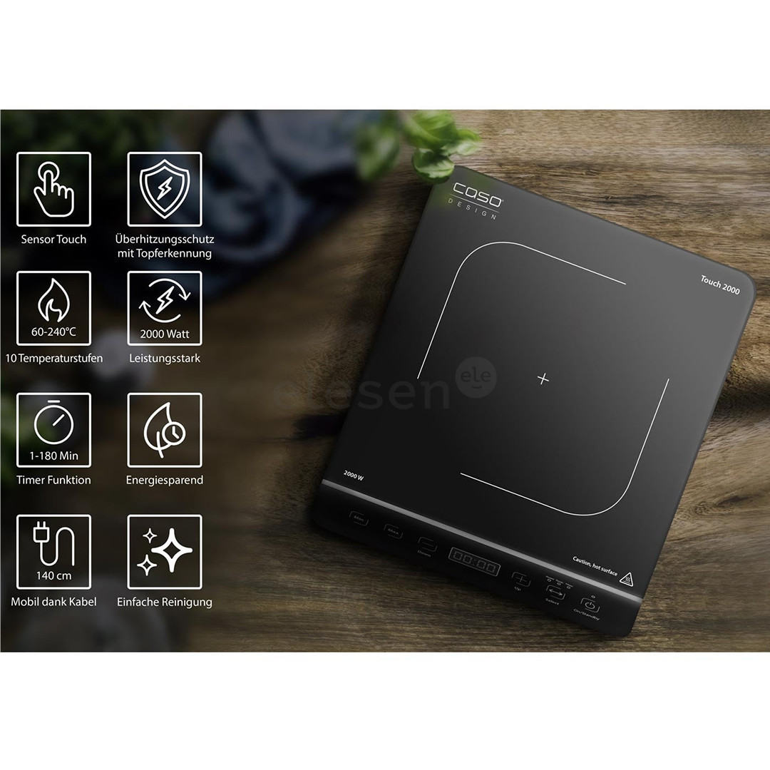 Caso Touch 2000, 2000 W, black - Single Induction Cooking Plate