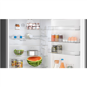 Bosch, NoFrost, 440 L, aukštis 203 cm, juodas - Šaldytuvas