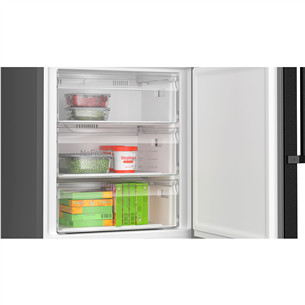 Bosch, NoFrost, 440 L, aukštis 203 cm, juodas - Šaldytuvas