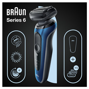 Braun Series 6 AutoSense Wet & Dry, black/blue - Shaver