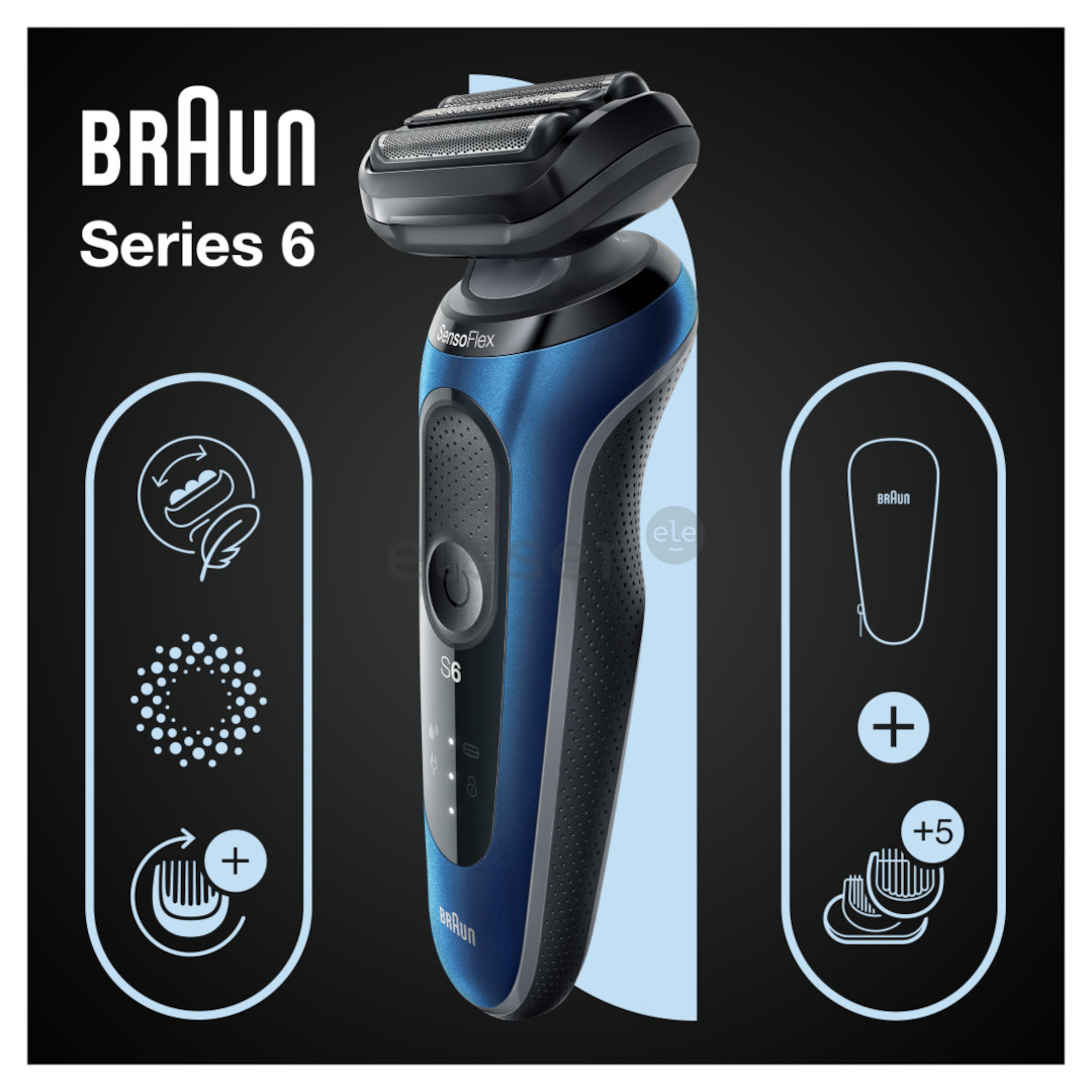 Braun Series 6 AutoSense Wet & Dry, black/blue - Shaver