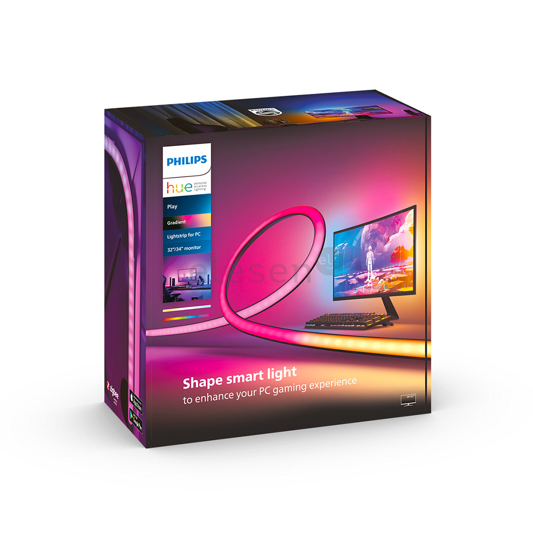 Philips Hue Play Gradient PC Lightstrip, 32''-34'', black/white - Smart Lightstrip for a Monitor Item - 929003498601