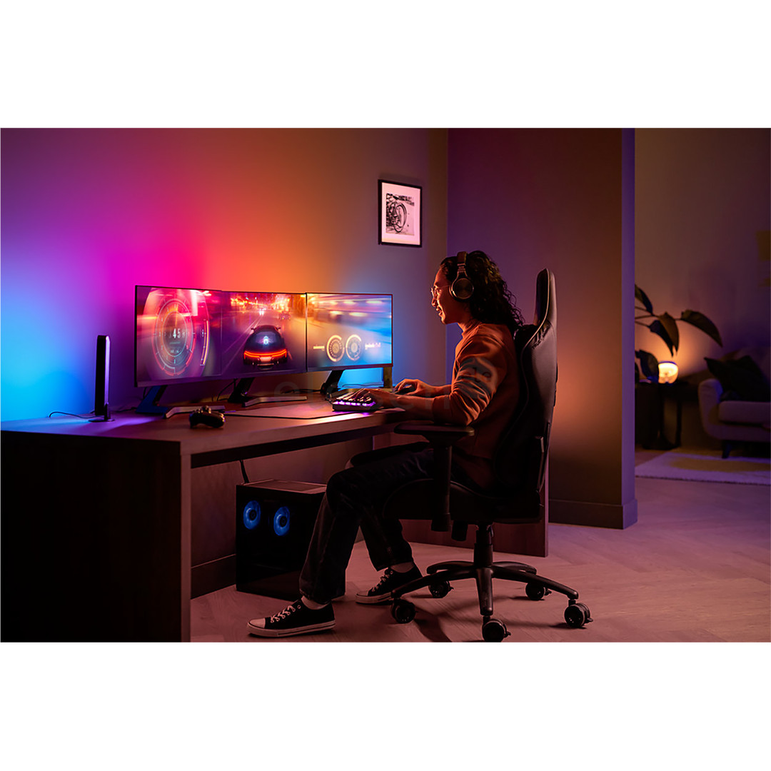 Philips Hue Play Gradient PC Lightstrip, 3x 24''-27'' + мост, черный/белый - Умная светодиодная лента для монитора Товар - 929003498702