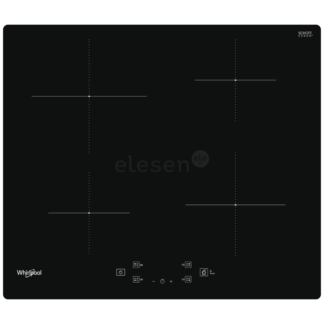 Whirlpool, width 59 cm, frameless, black - Built-in Induction Hob
