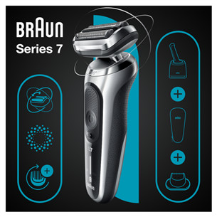 Braun Series 7 360° Flex, AutoSense, Wet & Dry, черный/серебристый - Бритва Товар - 71-S7200CC