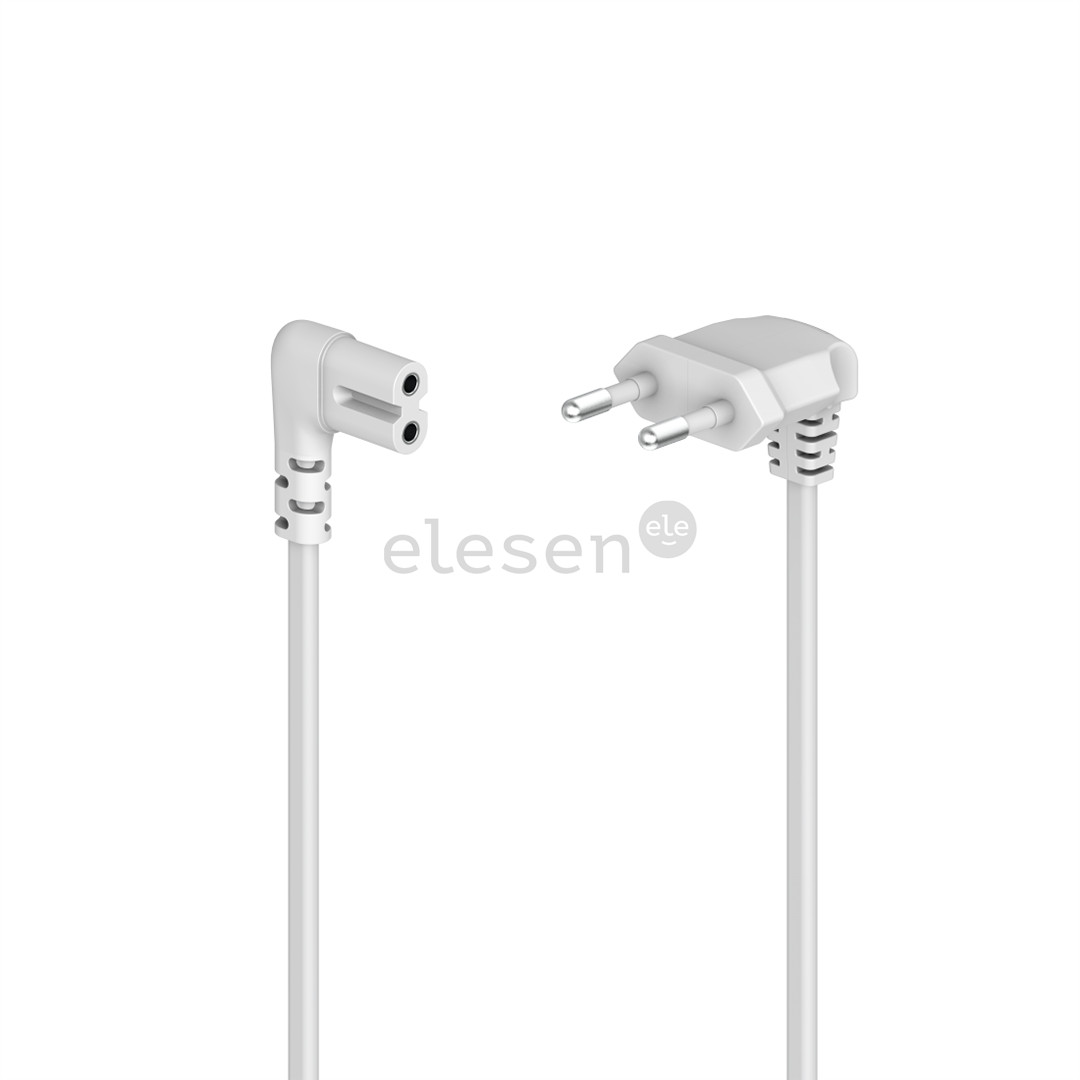 Hama Power Cord, 2-pin 90°, 1,5 m, white - Power cord