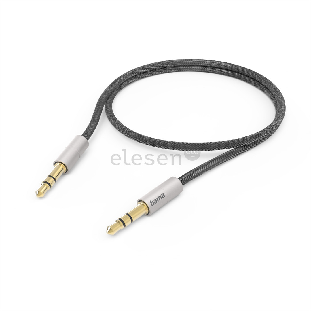 Hama AluLine, 3.5mm - 3.5mm, 0,5 m, silver/black - Cable Item - 00201525