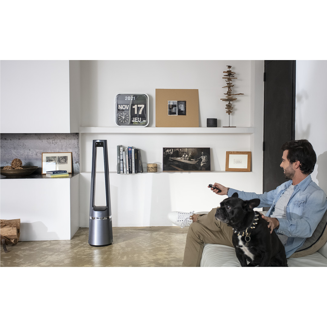 Tefal Eclipse 2in1, 120 m³/h, grey - Air purifier and fan