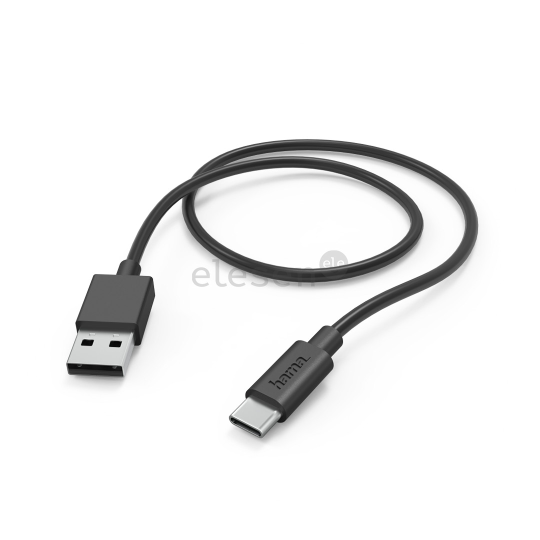 Hama Charging Cable, USB-A, USB-C, 1 m, black - USB Cable Item - 00201594