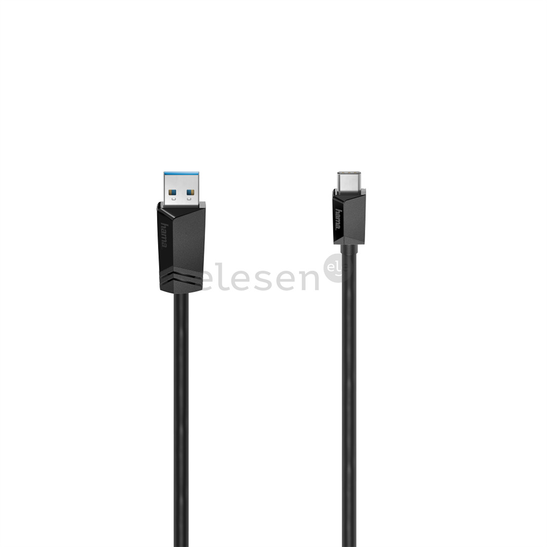 Hama Essential Line, USB-A 3.2 - USB-C, 3A, 1,5 m, black - Cable Item - 00200652