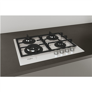Whirlpool, double zone, width 59 cm, white - Built-in Gas Hob