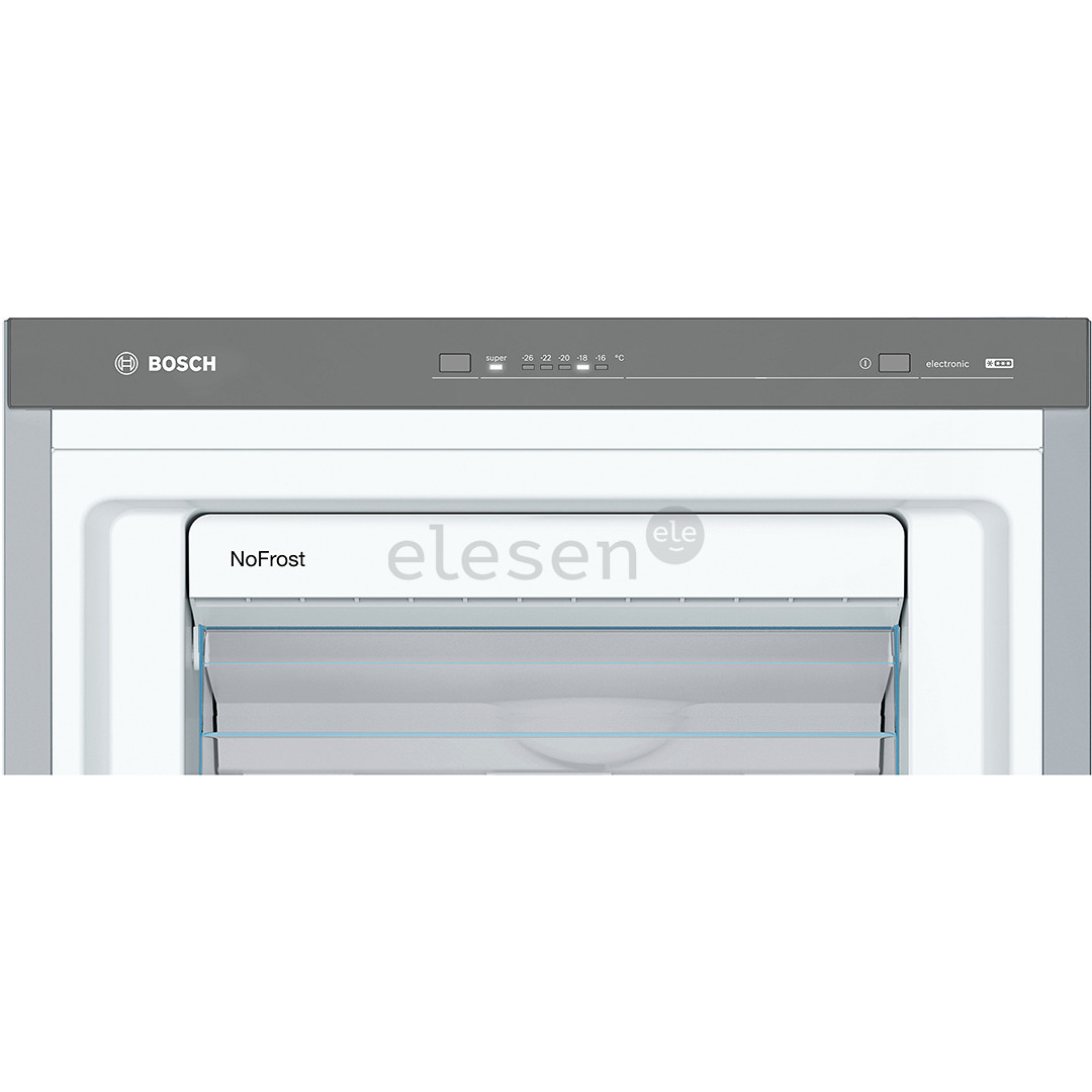 Bosch Series 4, NoFrost, 242 л, высота 186 см, нерж. сталь - Морозильник