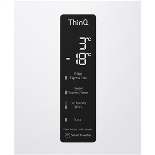 LG, No Frost, 341 L, aukštis 186 cm, baltas - Šaldytuvas