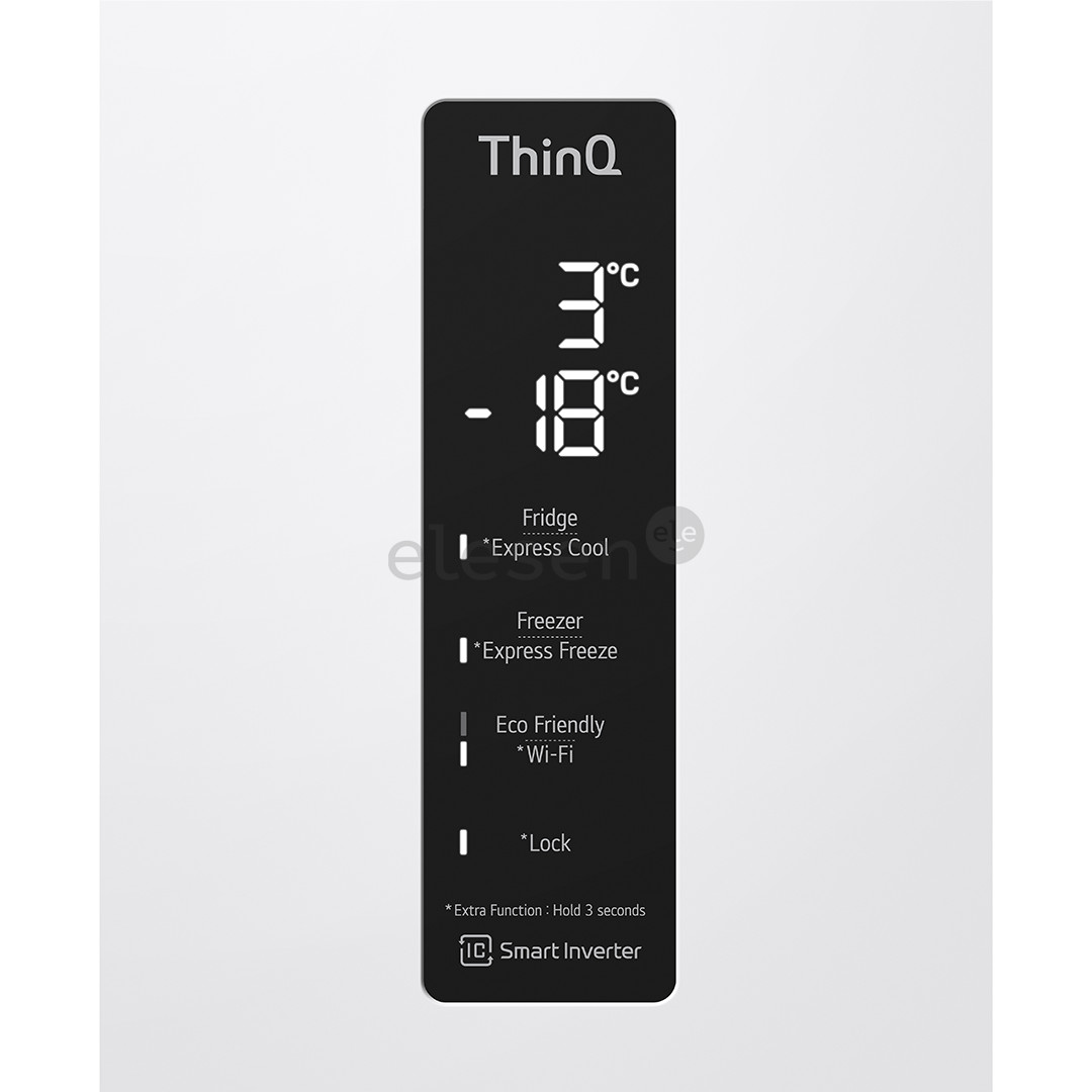 LG, No Frost, 341 L, aukštis 186 cm, baltas - Šaldytuvas