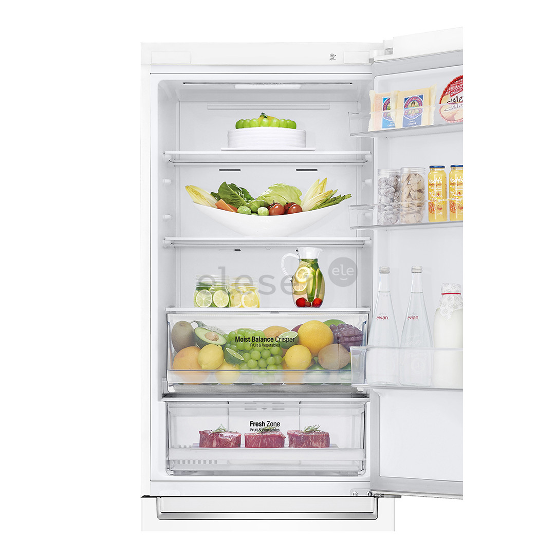 LG, No Frost, 341 L, aukštis 186 cm, baltas - Šaldytuvas