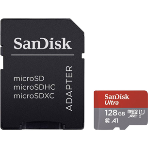 SanDisk Ultra microSD with SD Adapter, 128 GB - Memory card Item - SDSQUAB-128G-GN6MA SDSQUAB-128G-GN6MA