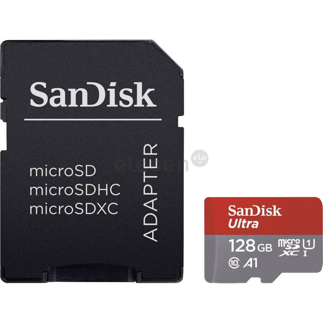 SanDisk Ultra microSD with SD Adapter, 128 GB - Memory card Item - SDSQUAB-128G-GN6MA