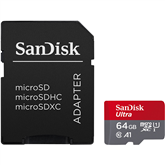 Atminties kortelė Sandisk MicroSDXC 64GB + SD adapteris