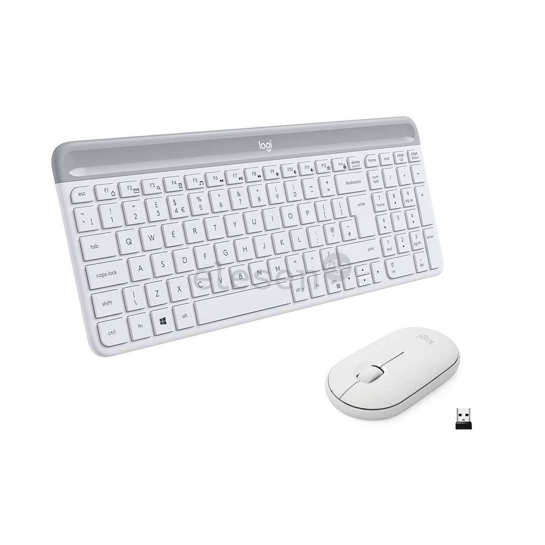 Logitech Slim Combo MK470, US, balta - Klaviatūra ir pelė