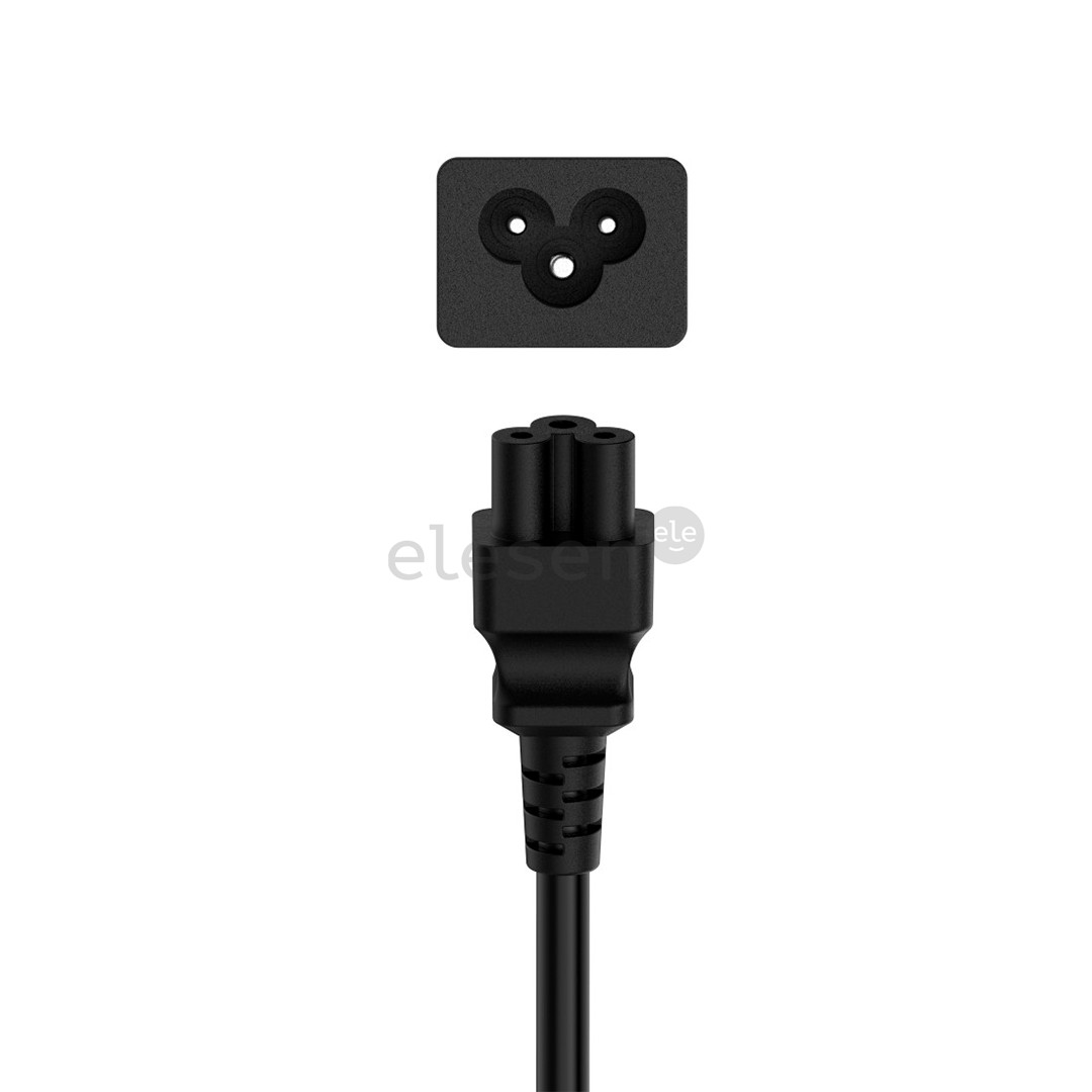 Hama Power Cord, 3-pin cloverleaf, black - Power cable