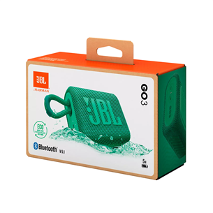 Belaidė kolonėlė JBL GO 3 Eco, Žalia Prekė - JBLGO3ECOGRN
